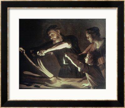 Holy Family In The Carpentery Shop by Gerrit Van Honthorst Pricing Limited Edition Print image