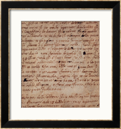 1895-9-15-503 W.34V Page Of Handwriting by Michelangelo Buonarroti Pricing Limited Edition Print image
