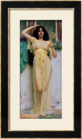 Girl With A Mirror, 1892 by John William Godward Pricing Limited Edition Print image