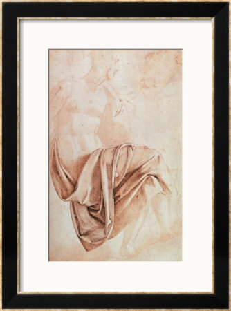 Recto Study Of Drapery by Michelangelo Buonarroti Pricing Limited Edition Print image
