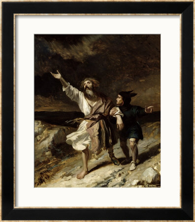 King Lear And The Fool In The Storm, Act Iii Scene 2 From King Lear By William Shakespeare 1836 by Louis Boulanger Pricing Limited Edition Print image