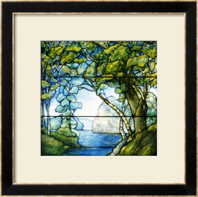 A Leaded Glass Landscape Window, 1916 by Tiffany Studios Pricing Limited Edition Print image