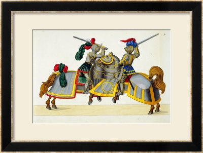 Two Knights At A Tournament, Plate From A History Of The Development And Customs Of Chivalry by Friedrich Martin Von Reibisch Pricing Limited Edition Print image