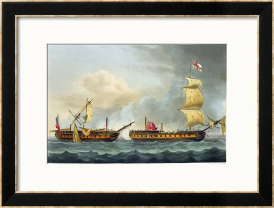 Capture Of La Fique, January 5Th 1795, From The Naval Achievements Of Great Britain by Thomas Whitcombe Pricing Limited Edition Print image