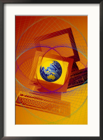Globe On Computer Monitor by Carol & Mike Werner Pricing Limited Edition Print image