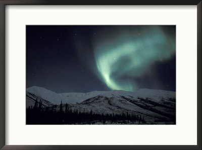 Northern Lights Curtain Of Green And Yellow, Brooks Range, Alaska, Usa by Hugh Rose Pricing Limited Edition Print image