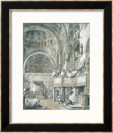 The Choir Singing In St. Mark's Basilica, Venice, 1766 by Canaletto Pricing Limited Edition Print image