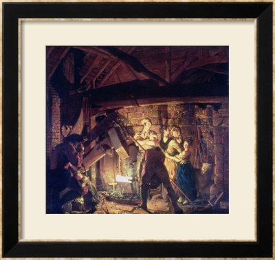 The Iron Forge, 1772 by Joseph Wright Of Derby Pricing Limited Edition Print image