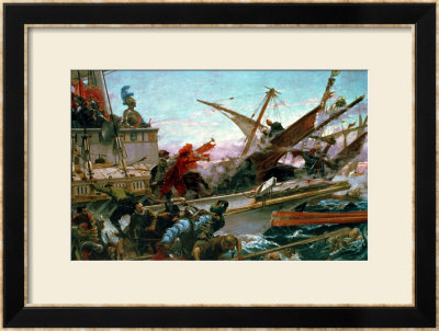 The Naval Battle Of Lepanto, Waged By Don John Of Austria In 1571, 1887 by Juan Luna Y Novicio Pricing Limited Edition Print image