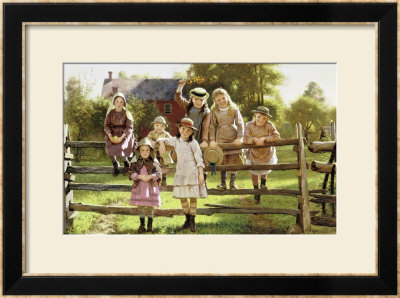 Watching The Train, 1881 by John George Brown Pricing Limited Edition Print image