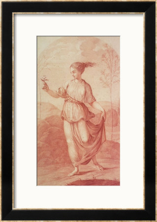 A Young Woman Walking Bare-Footed In A Landscape by Giovanni Battista Cipriani Pricing Limited Edition Print image