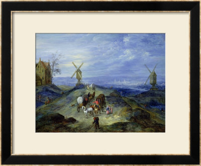 Landscape With Two Windmills, 1612 by Jan Brueghel The Elder Pricing Limited Edition Print image