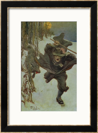 Once It Chased Doctor Wilkinson Into The Very Town Itself, Illustration From The Salem Wolf by Howard Pyle Pricing Limited Edition Print image
