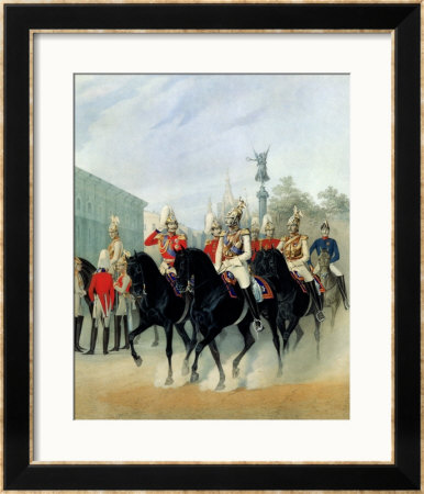 Emperor Nicholas I (1796-1855) And Grand Duke Alexander (1845-94) In St. Petersburg, 1843 by Karl Karlovich Piratsky Pricing Limited Edition Print image