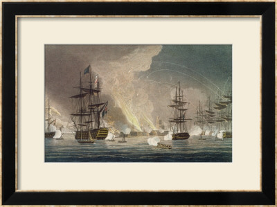 The Bombardment Of Algiers By The Royal Navy, 1816 by Thomas Whitcombe Pricing Limited Edition Print image