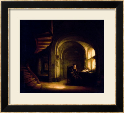 Philosopher With An Open Book, 1625-7 by Rembrandt Van Rijn Pricing Limited Edition Print image