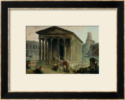 The Maison Carree With The Amphitheatre And The Tour Magne At Nimes, 1786-87 by Hubert Robert Pricing Limited Edition Print image