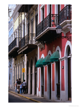 Building Facades In The Old Quarter Of San Juan, San Juan, Puerto Rico by Alfredo Maiquez Pricing Limited Edition Print image