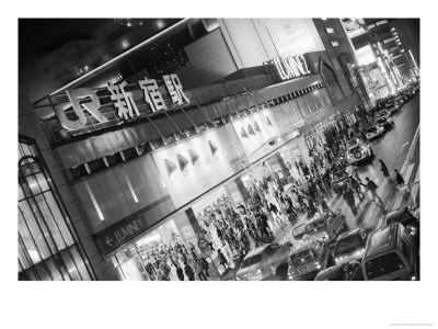 Evening View Of Shijuku Station, Tokyo, Japan by Walter Bibikow Pricing Limited Edition Print image