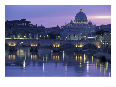 St. Peter's And Ponte Sant Angelo, The Vatican, Rome, Italy by Walter Bibikow Pricing Limited Edition Print image