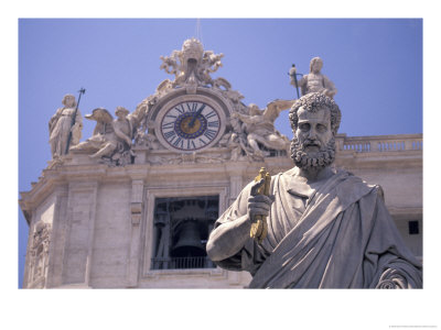 Statues And Architectural Details Of St. Peter's Basilica, The Vatican, Rome, Italy by Stuart Westmoreland Pricing Limited Edition Print image