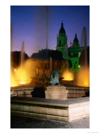 Fountain On Plaza Las Delicias, Ponce, Puerto Rico by John Elk Iii Pricing Limited Edition Print image
