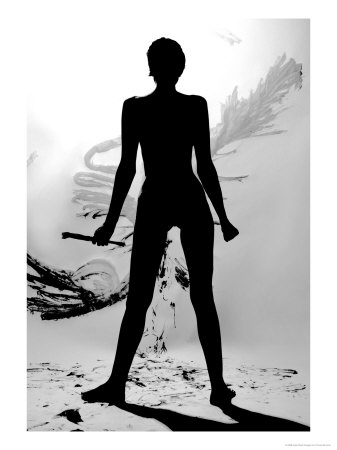 Silhouette Of Nude Woman Painting Abstract Canvas by Tomas Del Amo Pricing Limited Edition Print image
