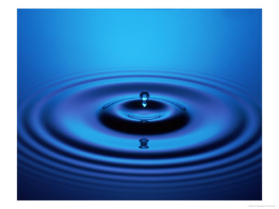 Water Droplet Falling Into Rippling Water by Rick Raymond Pricing Limited Edition Print image