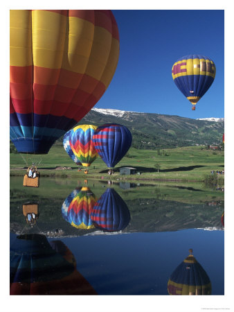 Hot Air Balloons, Snowmass, Co by Fred Luhman Pricing Limited Edition Print image