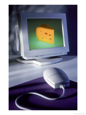 Cheese On Computer Screen In Front Of Mouse by David Burch Pricing Limited Edition Print image