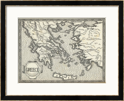 Map Of Ancient Greece by Henry Justice Ford Pricing Limited Edition Print image