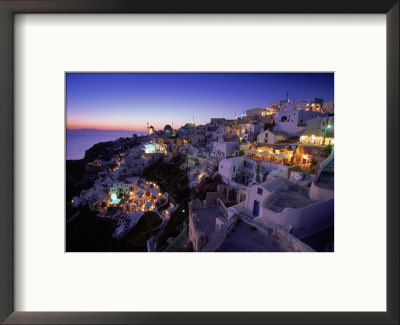 Santorini At Night, Greece by Walter Bibikow Pricing Limited Edition Print image