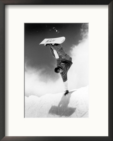 Snowboarder Doing A Handstand by Kurt Olesek Pricing Limited Edition Print image