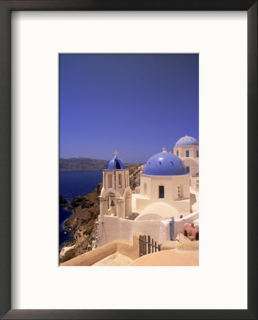 Greek Church, Santorini, Greece by Walter Bibikow Pricing Limited Edition Print image