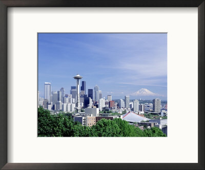 Seattle And Mt. Rainier From Queen Anne Hill, Wa by Mark Windom Pricing Limited Edition Print image