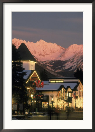 Sunset On Vail Village Clock Tower And Stores, Co by Jack Affleck Pricing Limited Edition Print image