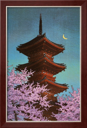 Pagoda In Moonlight by Kawase Hasui Pricing Limited Edition Print image