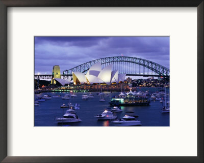 Opera House And Sydney Harbour Bridge With Crowded Harbour On New Years Eve, Sydney, Australia by Christopher Groenhout Pricing Limited Edition Print image