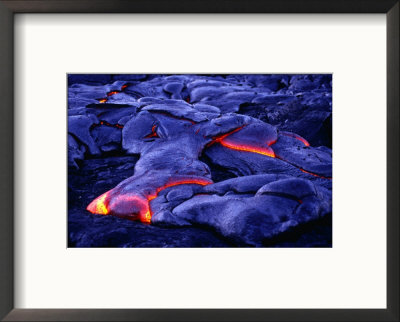 Glowing New Lava Flows Near Chain Of Craters Road, Hawaii Volcanos Np, Hawaii (Big Island), Usa by Ann Cecil Pricing Limited Edition Print image