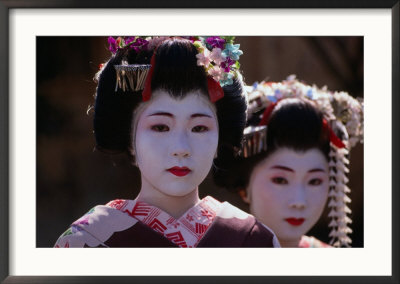 Geisha Girls, Looking At Camera, Kyoto, Japan by Izzet Keribar Pricing Limited Edition Print image