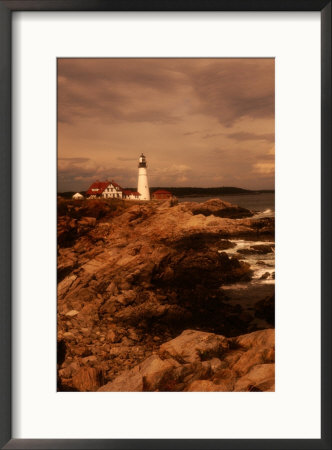 Museum And Portland Head Light House At Cape Elizabeth, Portland, Maine, Portland, Usa by Mark Newman Pricing Limited Edition Print image
