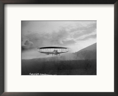 View Of An Early Airplane In Flight Taken In 1908 by Bell Family Pricing Limited Edition Print image