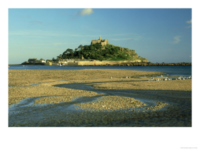 View South From Marazion Beach To St. Michaels Mount, Cornwall by Ian West Pricing Limited Edition Print image