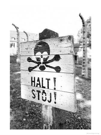 Halt Sign, Auschwitz, Poland by David Clapp Pricing Limited Edition Print image