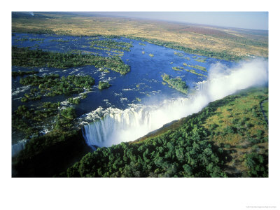 Aerial View Of Victoria Falls, Zimbabwe by Roger De La Harpe Pricing Limited Edition Print image