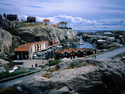 Waterfront Houses, Smogen, Sweden by Graeme Cornwallis Pricing Limited Edition Print image