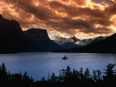 Sunrise Over Wild Goose Island And Saint Mary Lake, Glacier National Park, Usa by John Elk Iii Pricing Limited Edition Print image