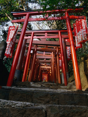Red Torii Of Hie-Jinja (Shrine), Akasaka, Tokyo, Japan by Martin Moos Pricing Limited Edition Print image