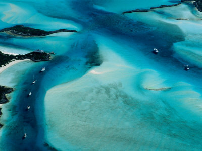 Aerial Of Cays In The Exumas Chain, Bahamas by Jim Wark Pricing Limited Edition Print image