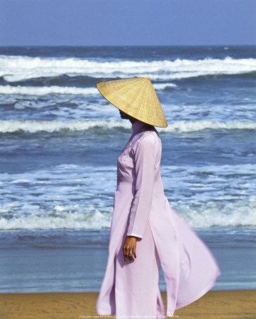 Vietnam, Hue Woman On China Beach by Keren Su Pricing Limited Edition Print image